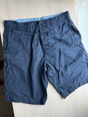 Men's Navy Blue Casual Cotton Shorts